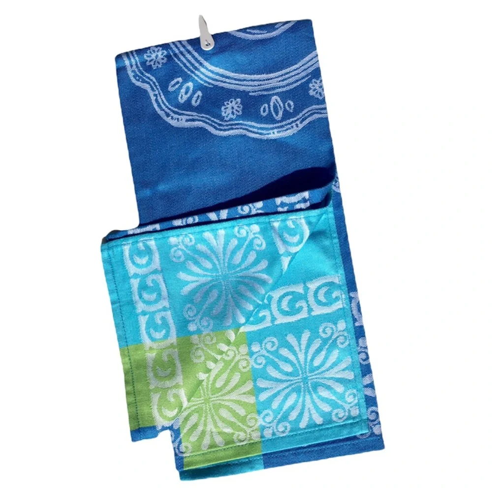 Safdie & Co. Egyptian Cotton Tea Towel, Aqua/Blue